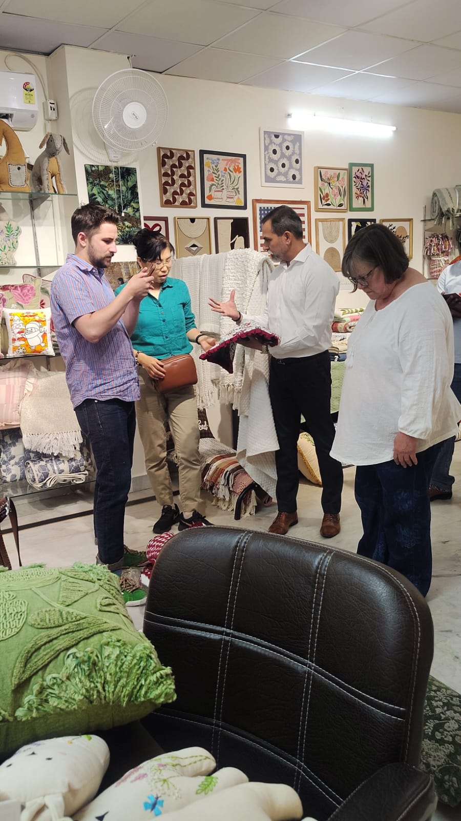 Clients viewing our showroom collection